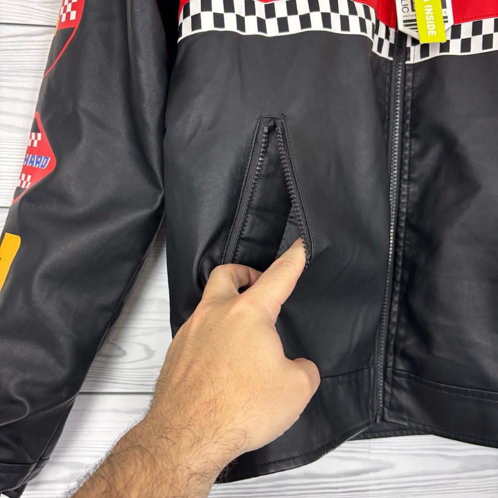 Refinery Republic Race Day Zip Up Jacket Size Small NWT Red/Black - Picture 2 of 12